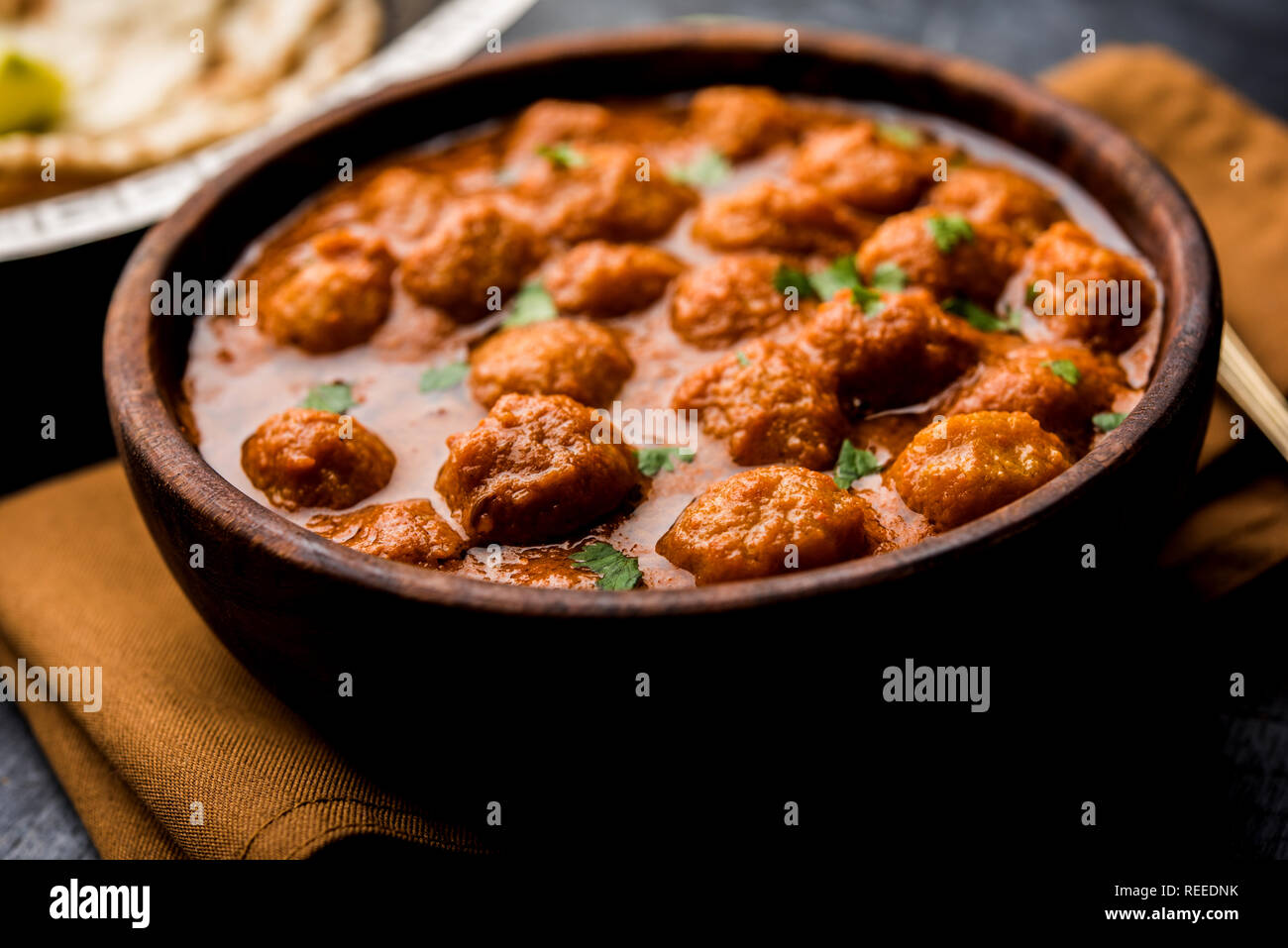 Masala Soya Chunk Curry made using Soyabean nuggets and spices