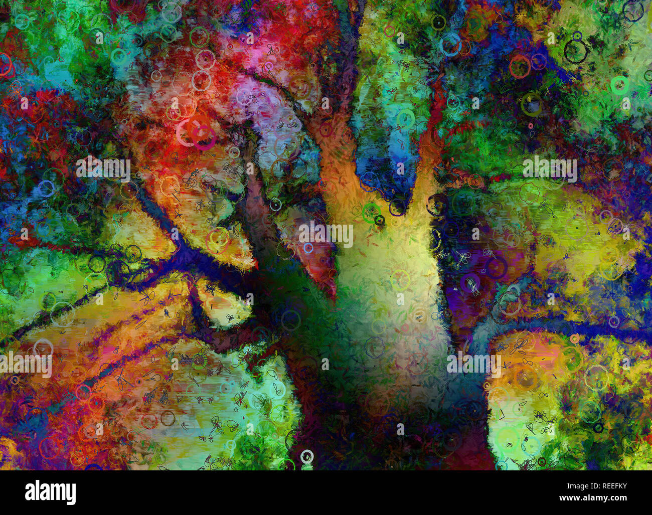 Abstract Tree Rendering Colorful Abstract Tree. 3D rendering Stock Photo - Alamy