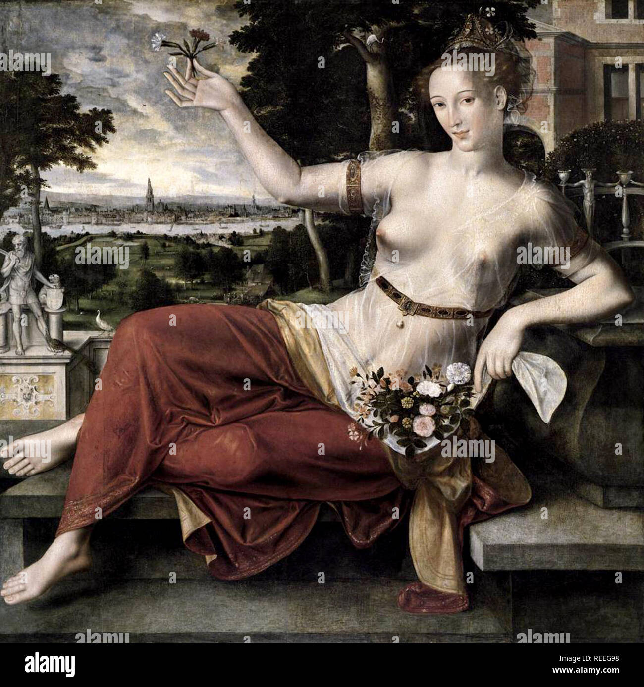 Flora by Jan Massys Stock Photo