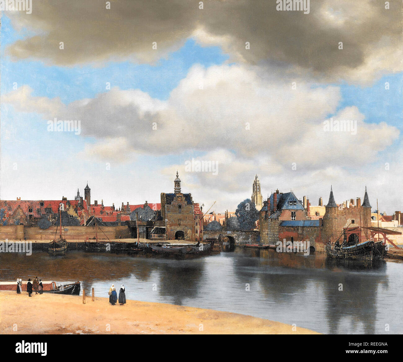 View of Delft by Johannes Vermeer Stock Photo