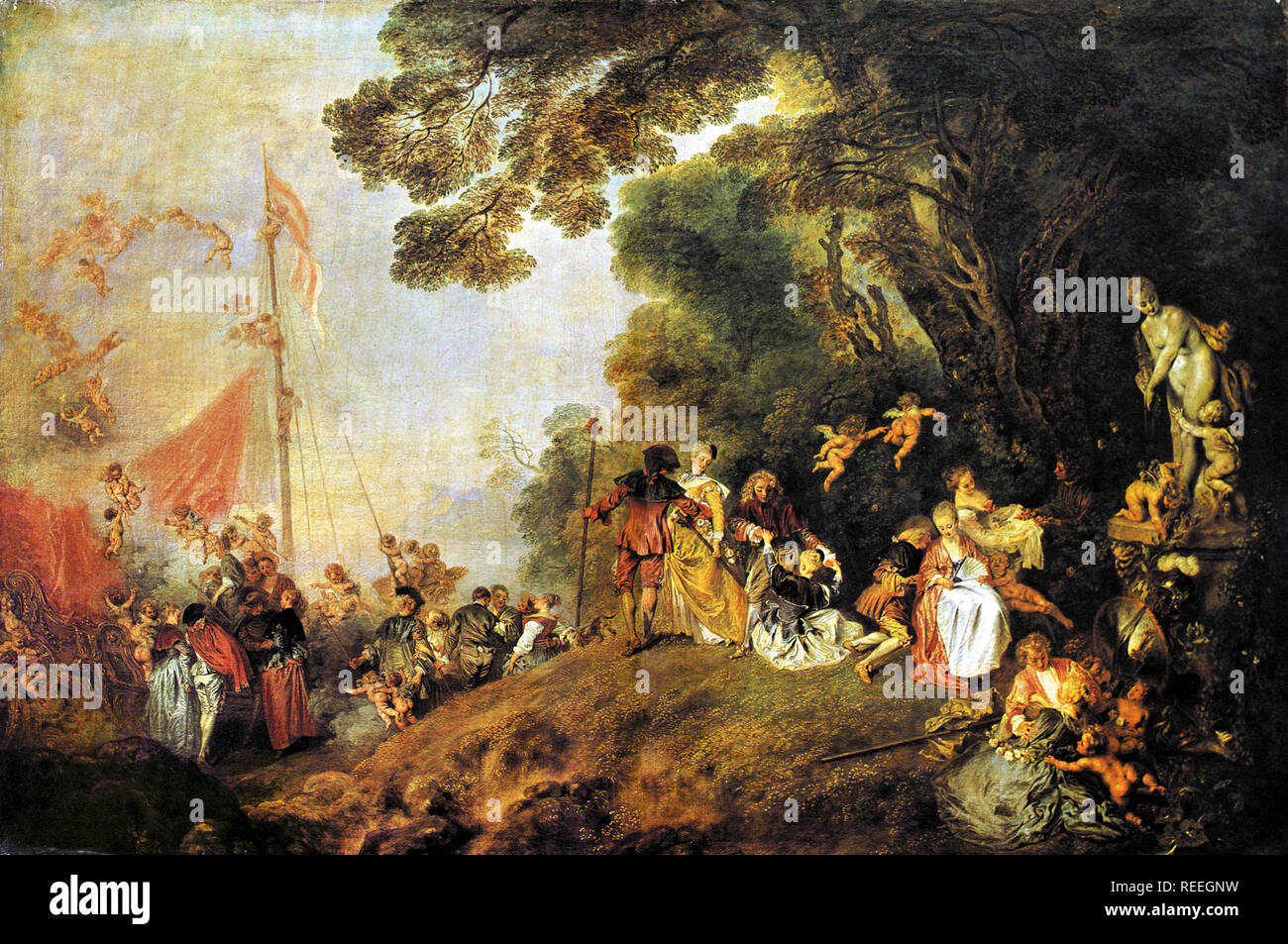 Embarkation to Kythera by Antoine Watteau Stock Photo