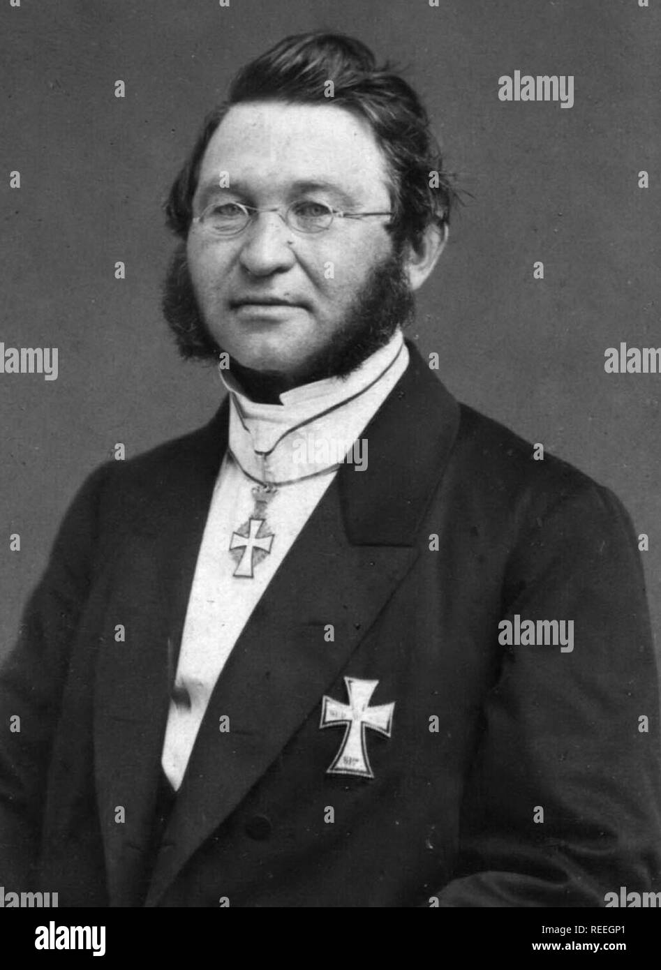 Christen Andreas Fonnesbech (1817 – 1880) Danish politician. He was Council President of Denmark from 1874 to 1875 as the leader of the Cabinet of Fonnesbech. Stock Photo