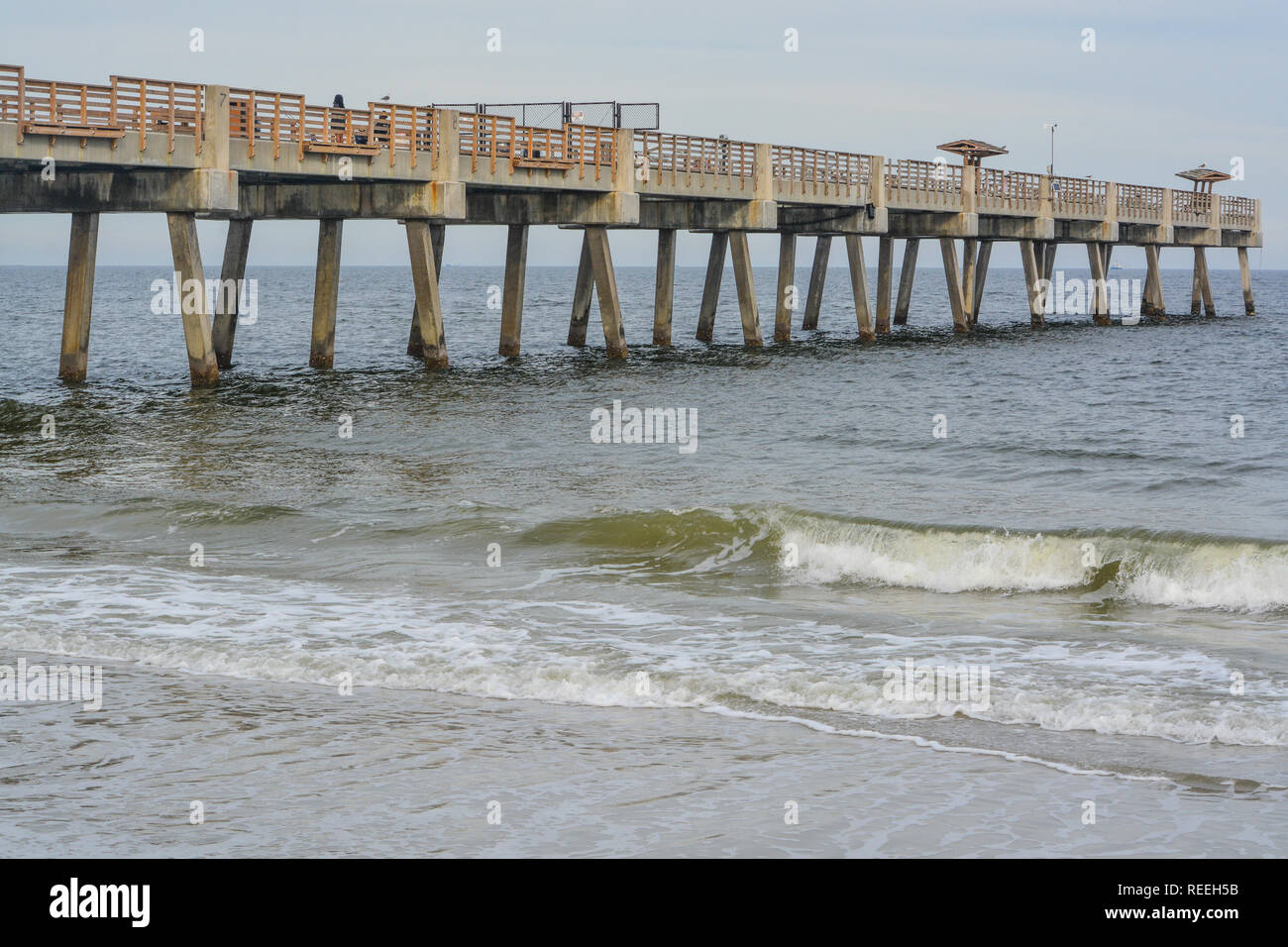 Jacksonville Beach Pier in Duval County, Florida Stock Photo
