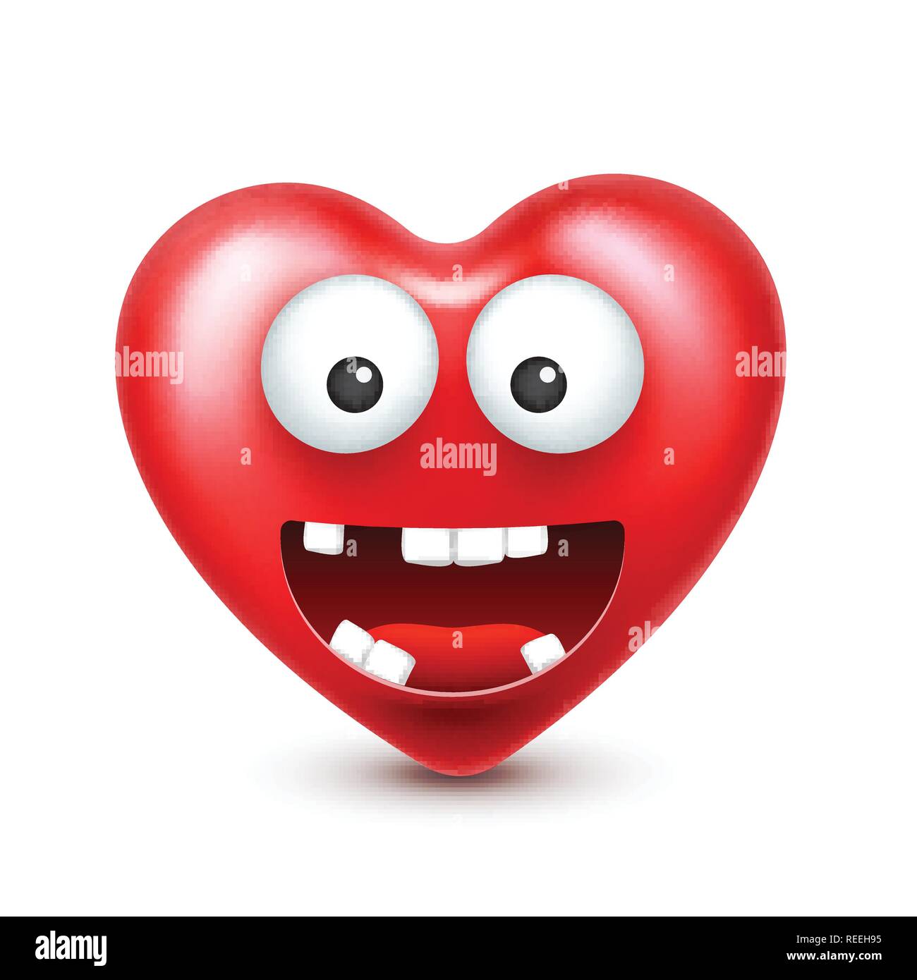 Happy valentines day emoticon love heart eyes Vector Image