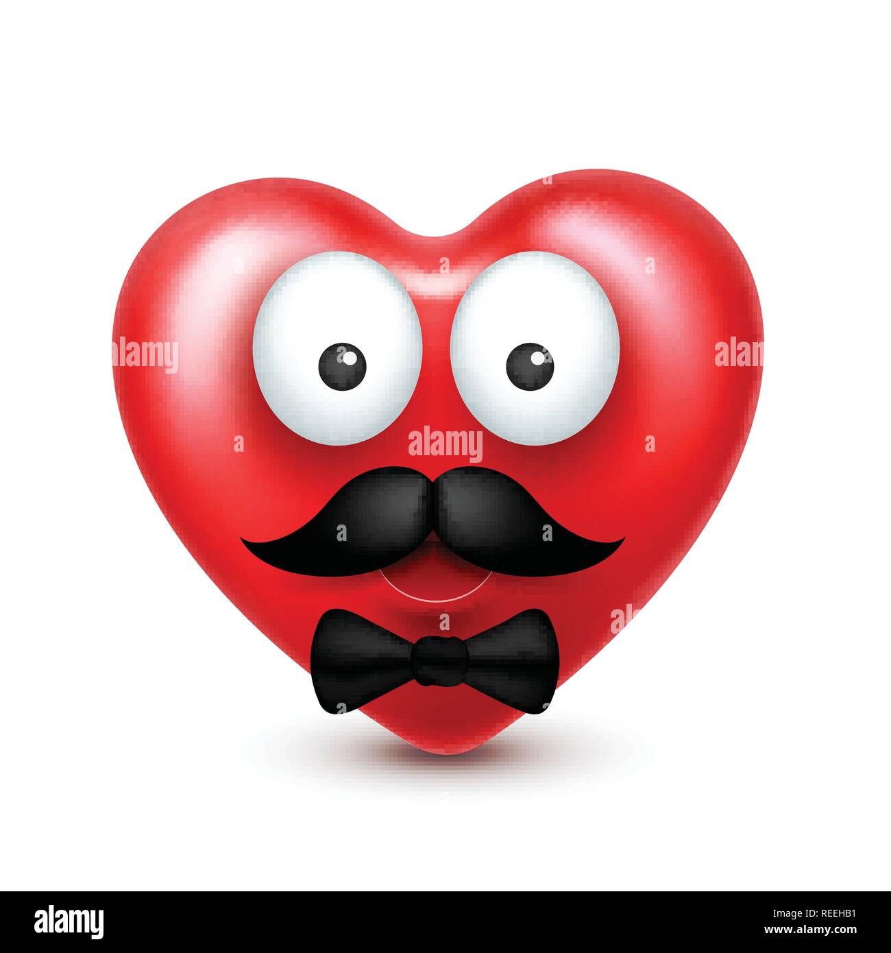 Heart Smiley Emoji Vector For Valentines Day Funny Red Face With Expressions And Emotions Love Symbol Stock Vector Image Art Alamy