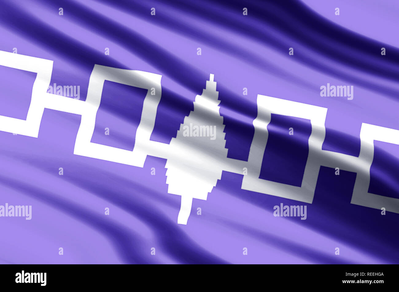 Iroquois Confederacy waving and closeup flag illustration. Perfect for