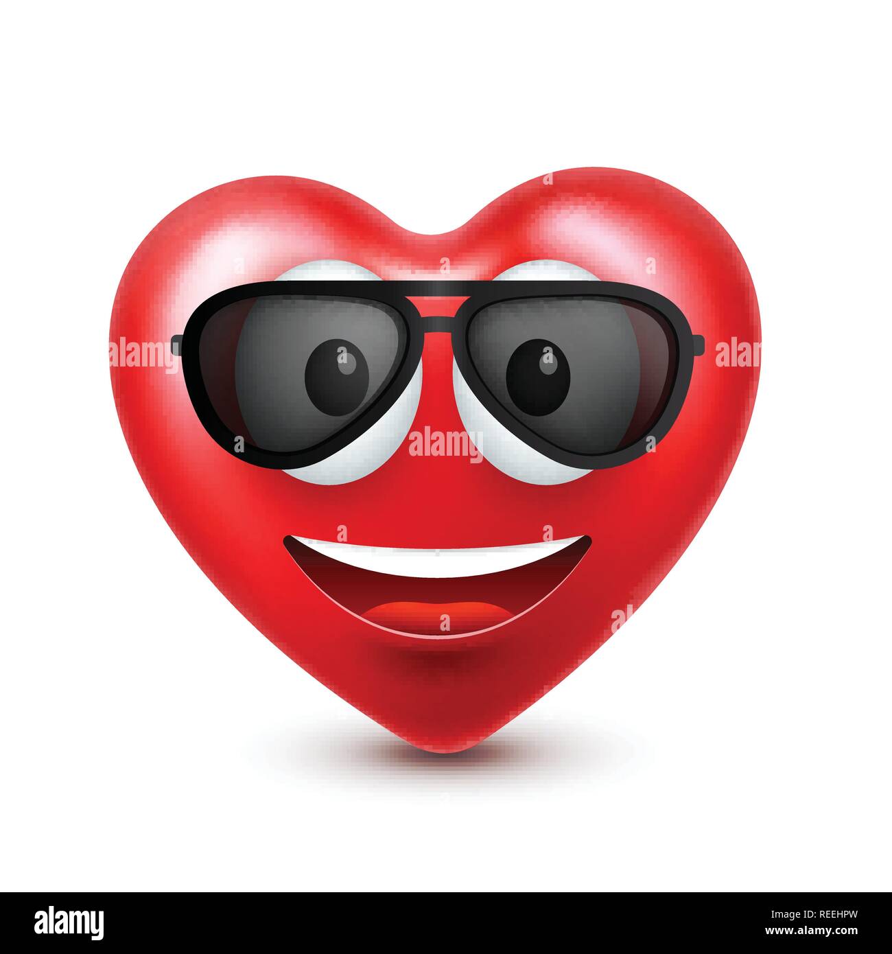 Heart Smiley Emoji Vector For Valentines Day Funny Red Face With Expressions And Emotions Love Symbol Stock Vector Image Art Alamy