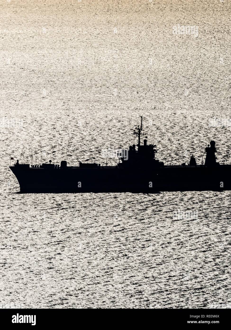 USS Mount Whitney anchored before Rijeka in Croatia Stock Photo