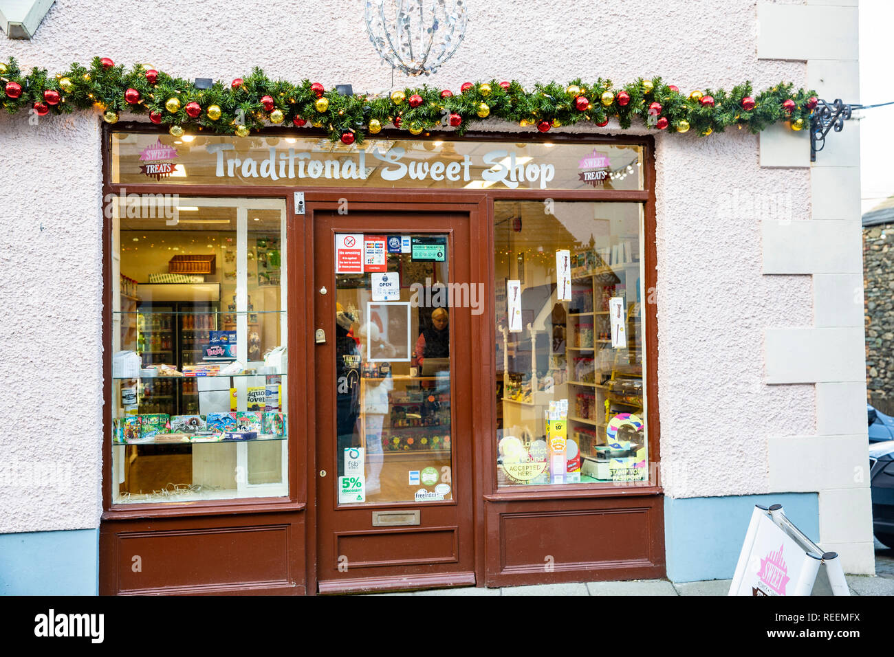Traditional english sweet shop in Keswick town centre,Lake District