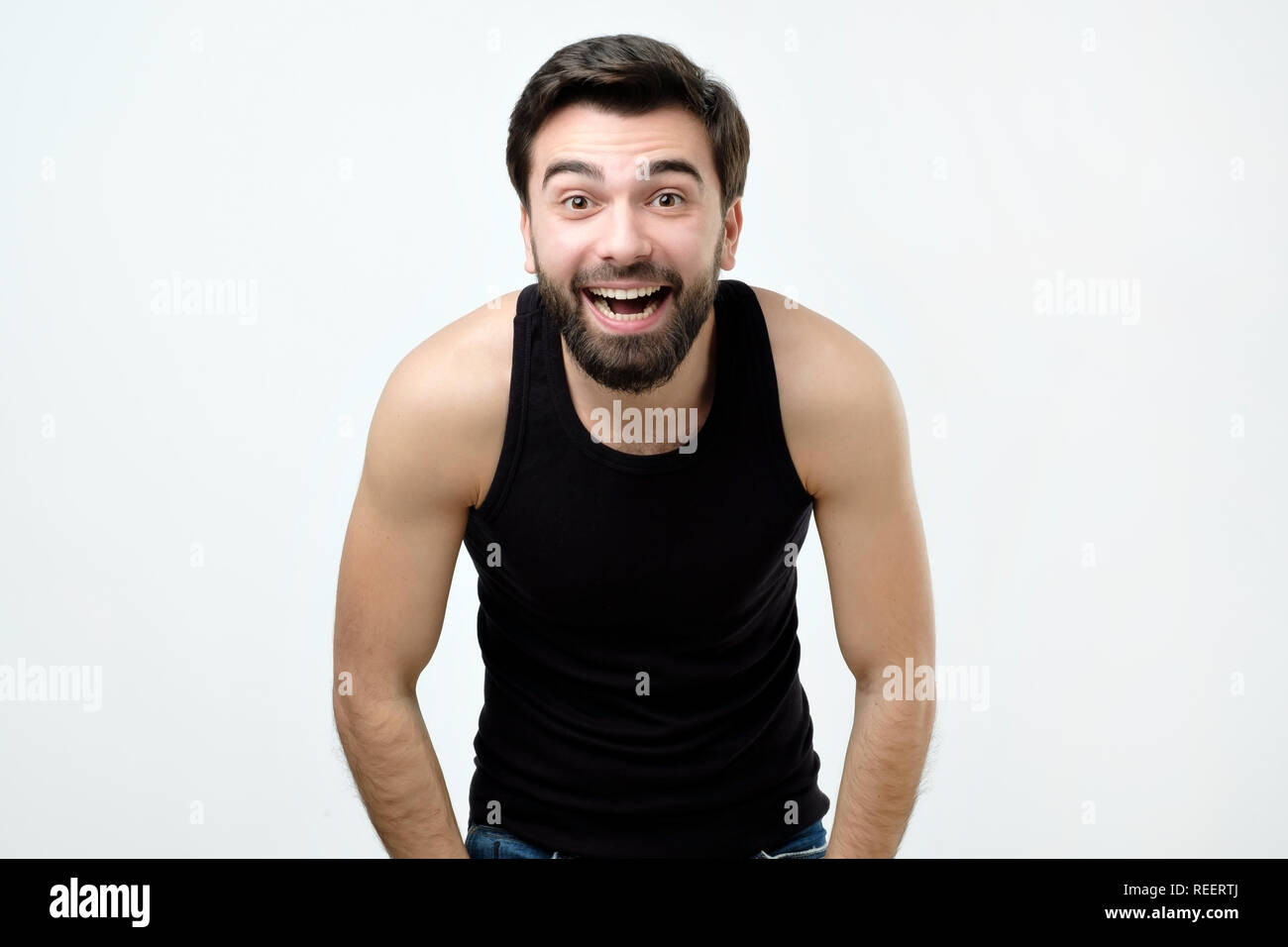 Man studio portrait smile hi-res stock photography and images - Alamy