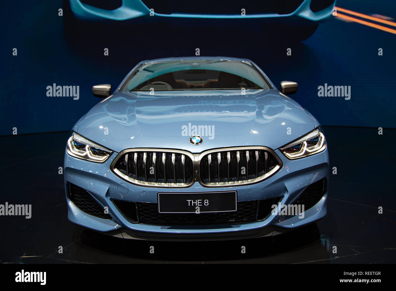 Bangkok, Thailand - December 4, 2018: BMW 8 Series luxury coupe display ...