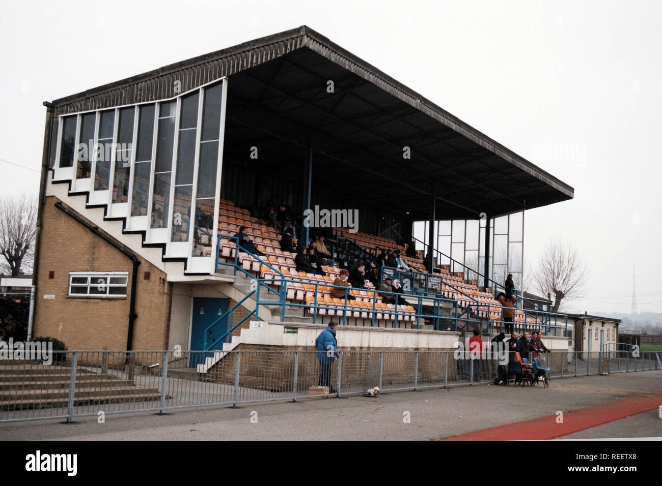 The main stand at Croydon FC Football Ground, Croydon Sports Arena