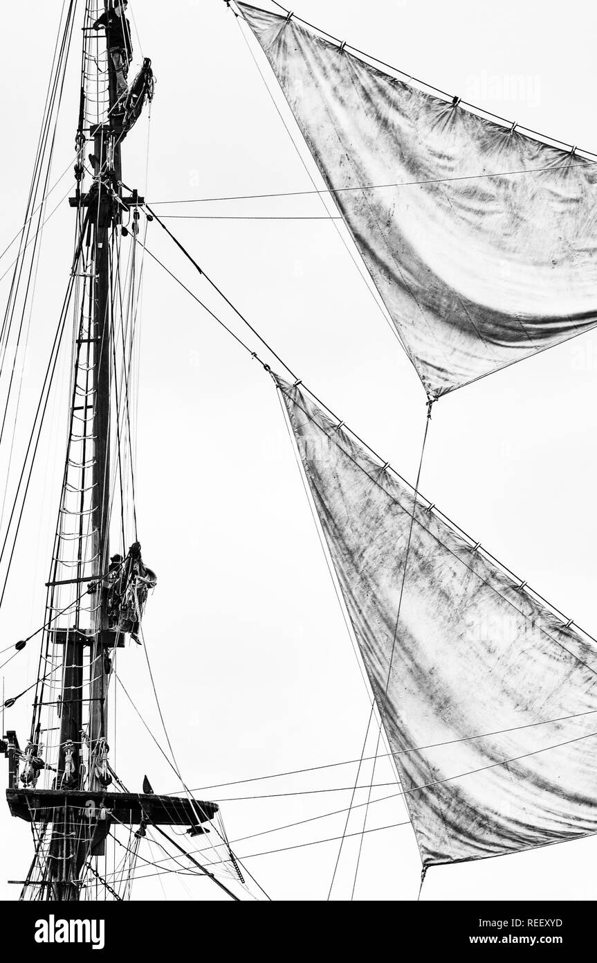 Yacht front detail Black and White Stock Photos & Images - Alamy
