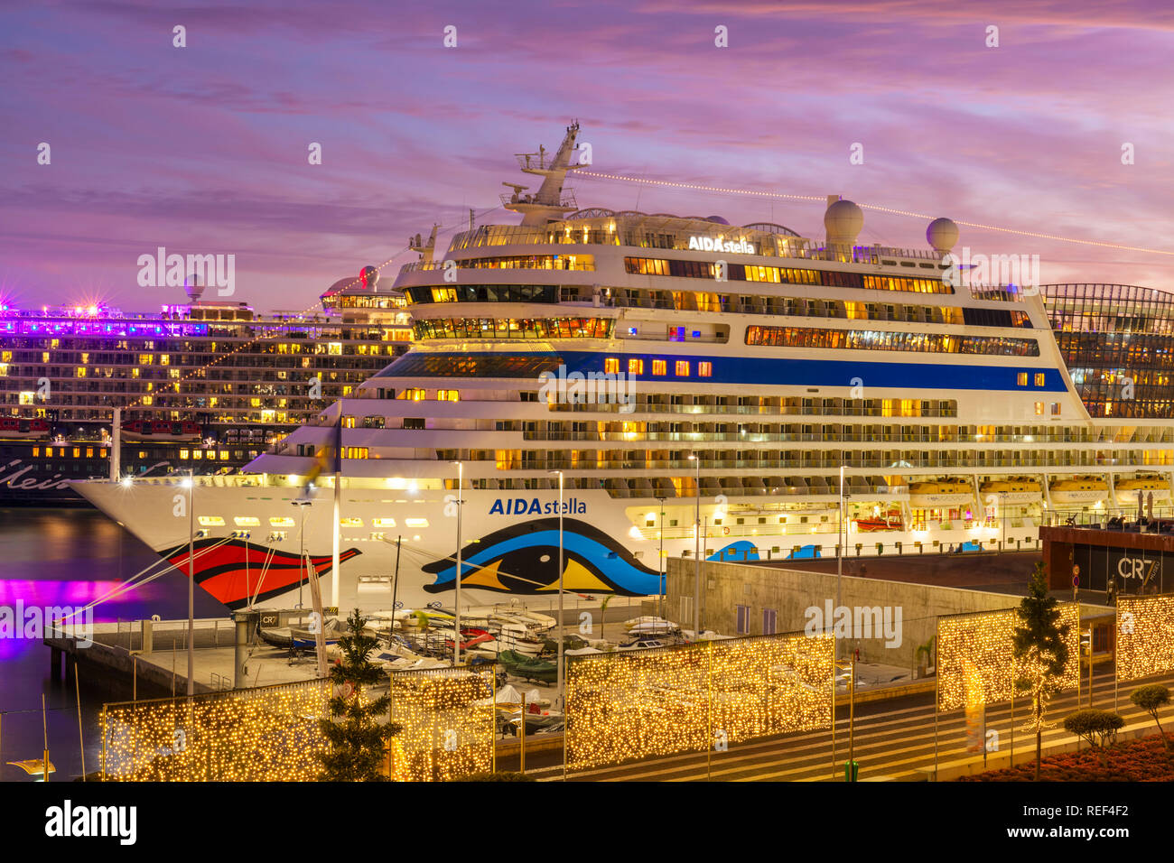 Funchal Aida Cruise Ship Moored In Funchal Harbour Overnight Funchal Madeira Portugal Eu Europe Stock Photo Alamy