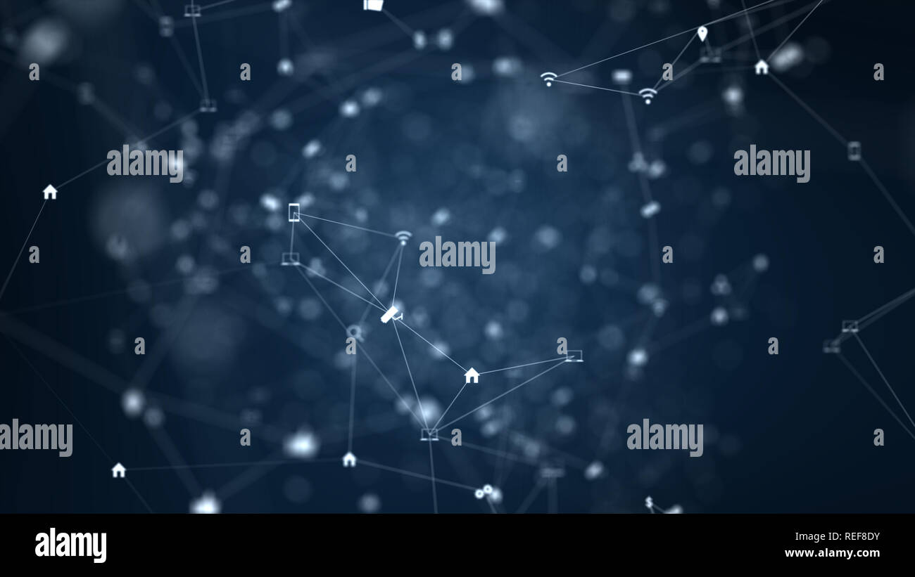 Global network connection and data connections concept. Icon on secure ...