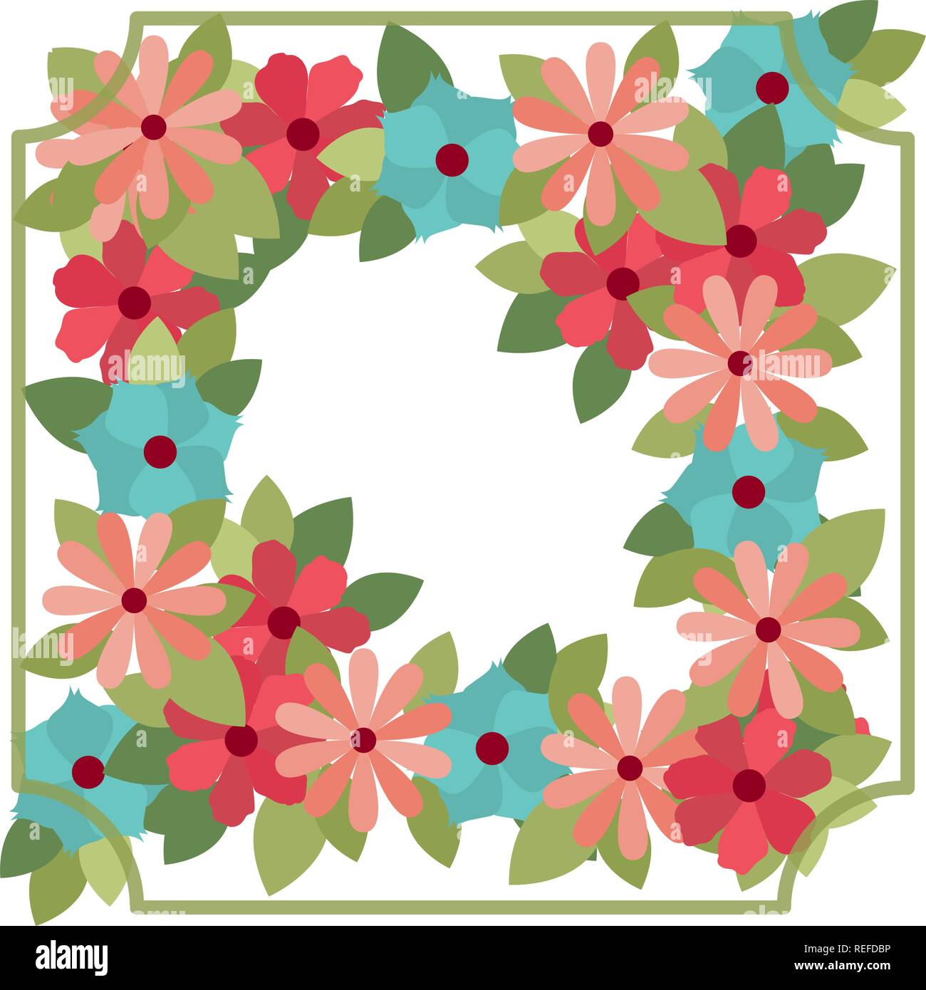 frame with flowers isolated icon Stock Vector Image & Art - Alamy