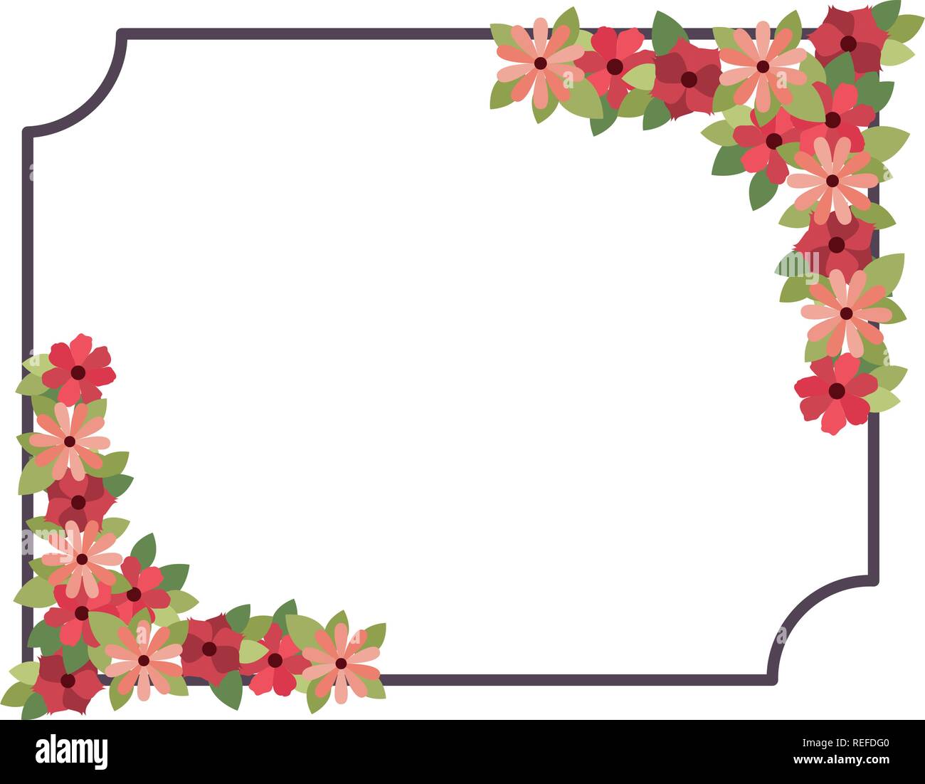 frame with flowers isolated icon Stock Vector Image & Art - Alamy