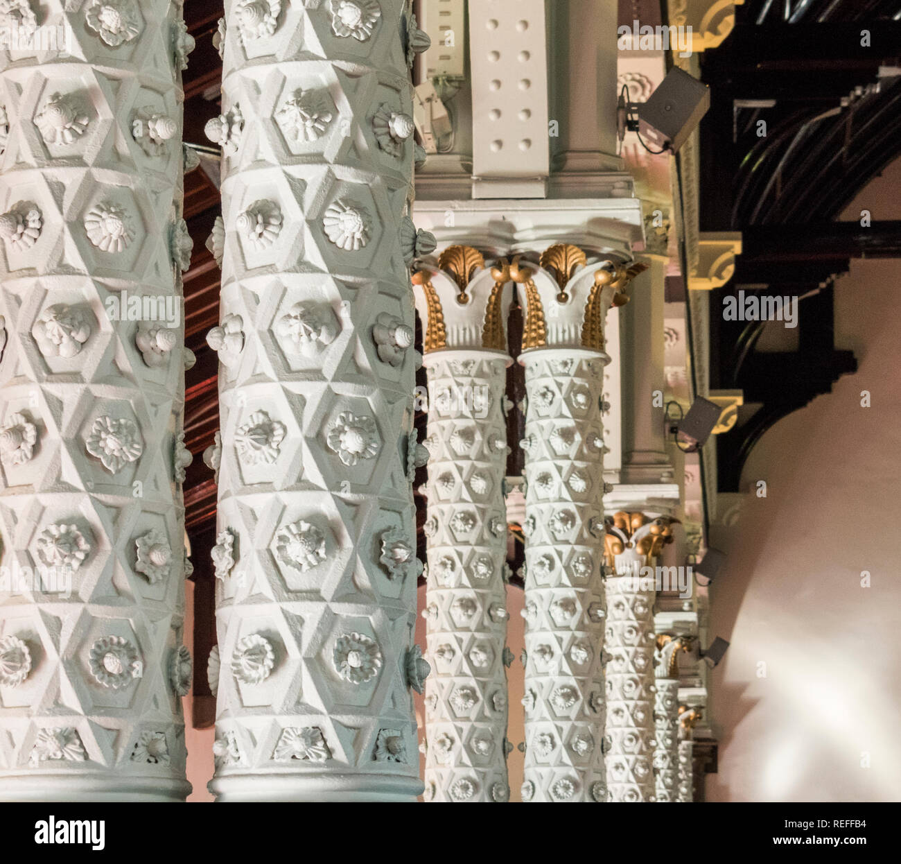 Detail of the internal columns of the Hungarian Museum in the University of Glasgow Stock Photo