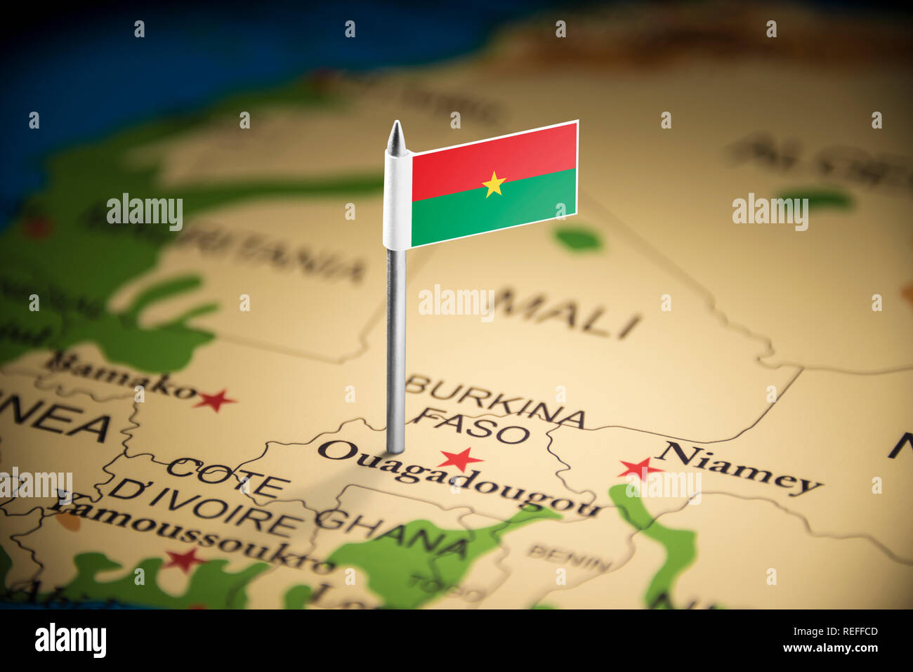 Map and flag of burkina faso hi-res stock photography and images - Alamy
