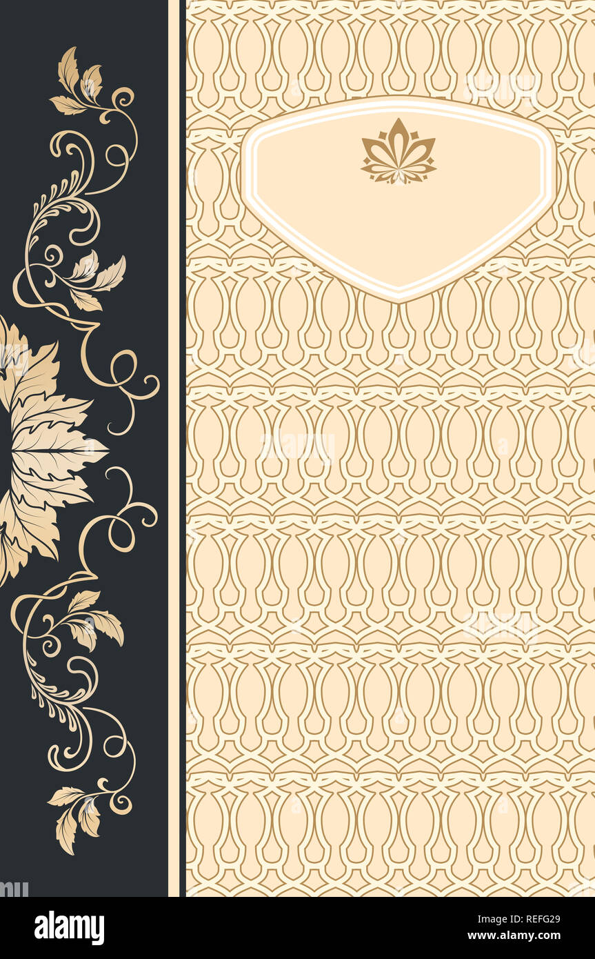 Vintage background with floral patterns and elegant frame for