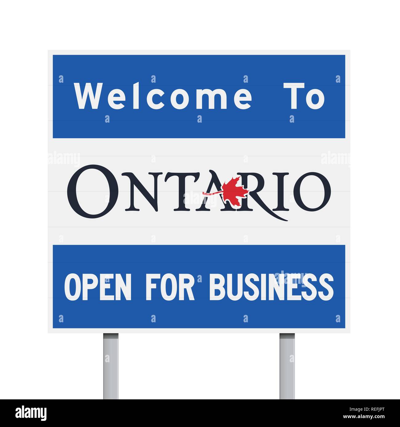 Welcome to Ontario road sign Stock Vector