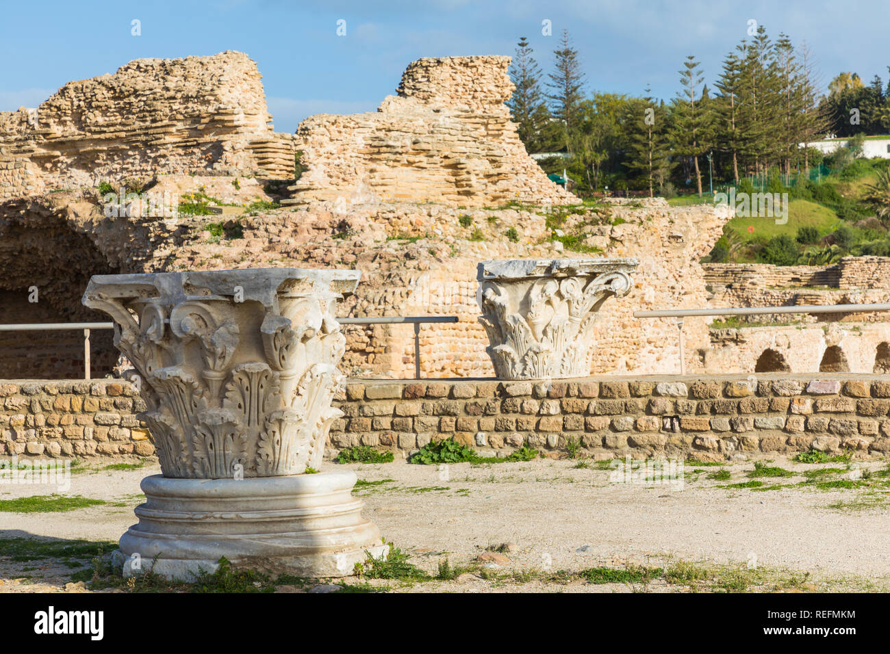 Ruins of the ancient Carthage city, Tunis, Tunisia, North Africa Stock ...
