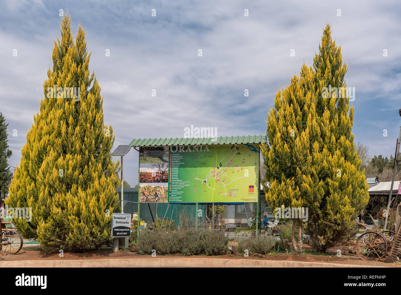 ORANIA, SOUTH AFRICA, SEPTEMBER 1, 2018 A map of Orania at the