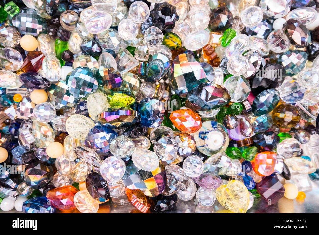 Beautiful Wallpaper Background Of Colorful Jewelery Beads Of Many Shapes And Materials Stock Photo Alamy