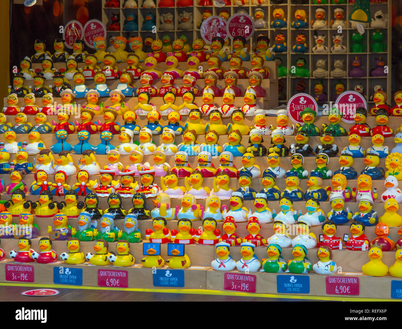Plastic ducks Stock Photo