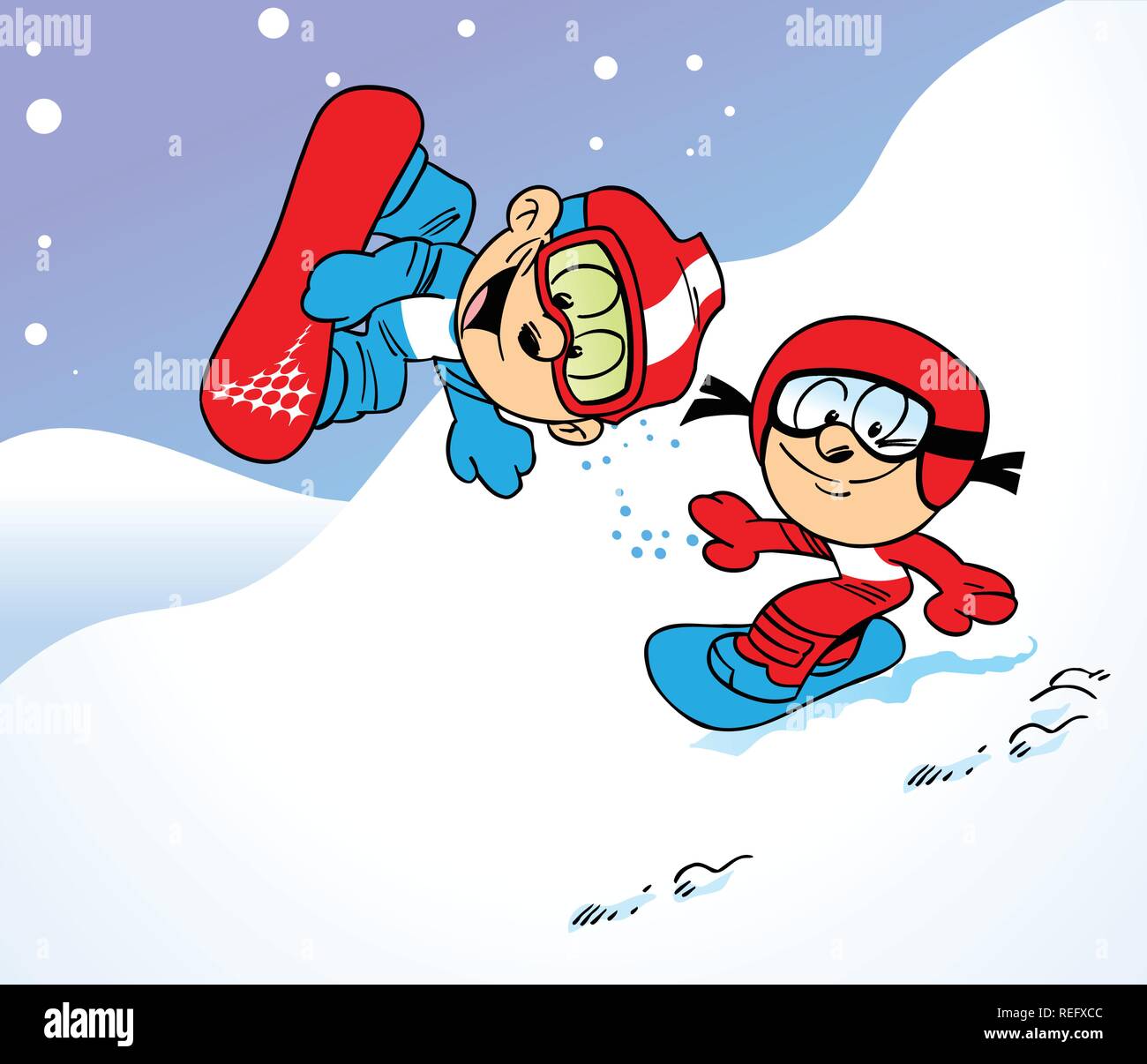 Snowboard together Stock Vector