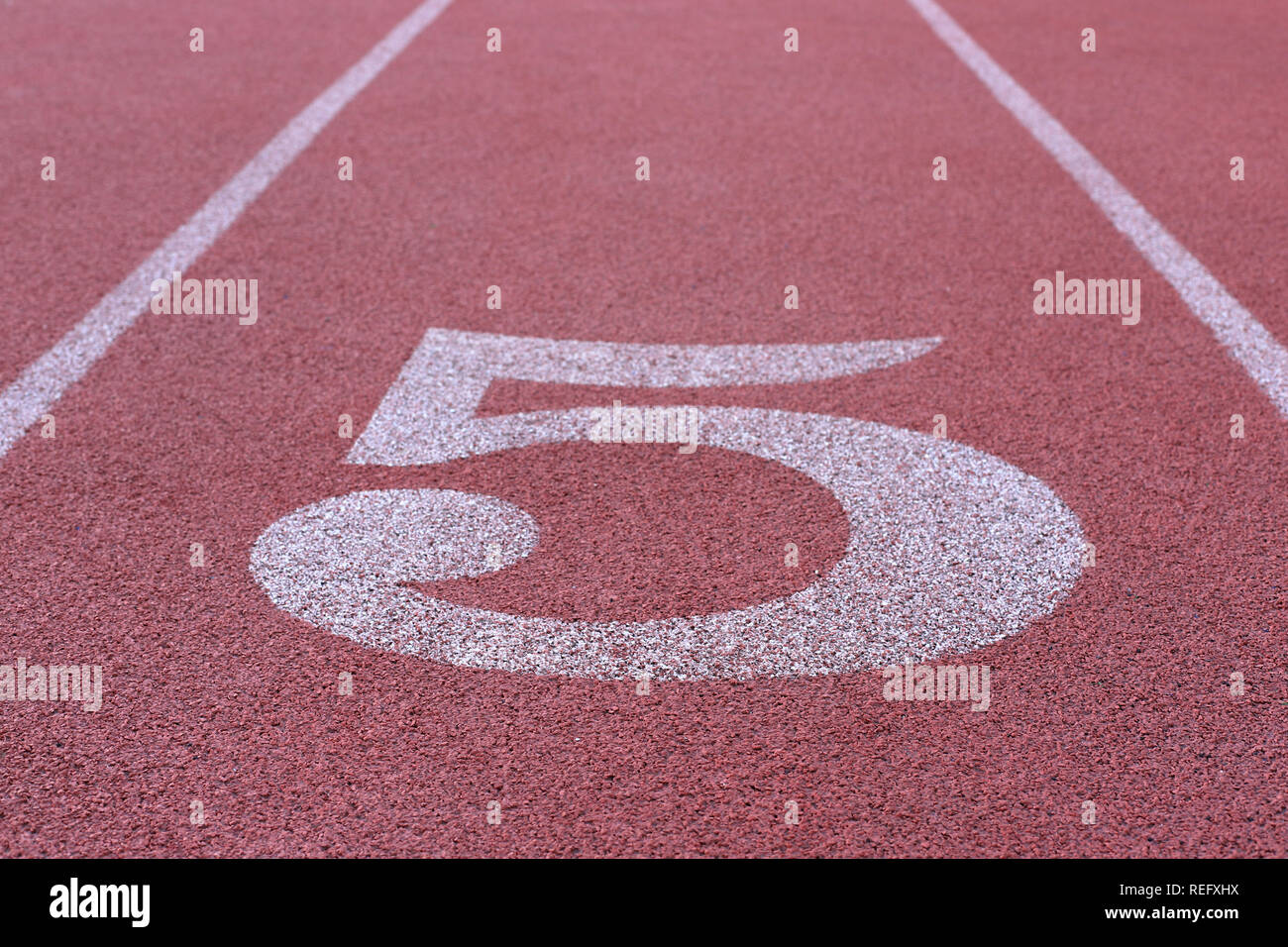 Track and Field Lane 5 Stock Photo Alamy
