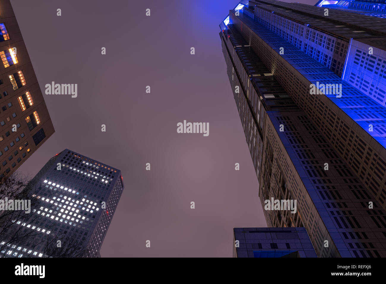 Tokyo Metropolitan Government building at Night, Shinjuku, Tokyo, Japan Stock Photo