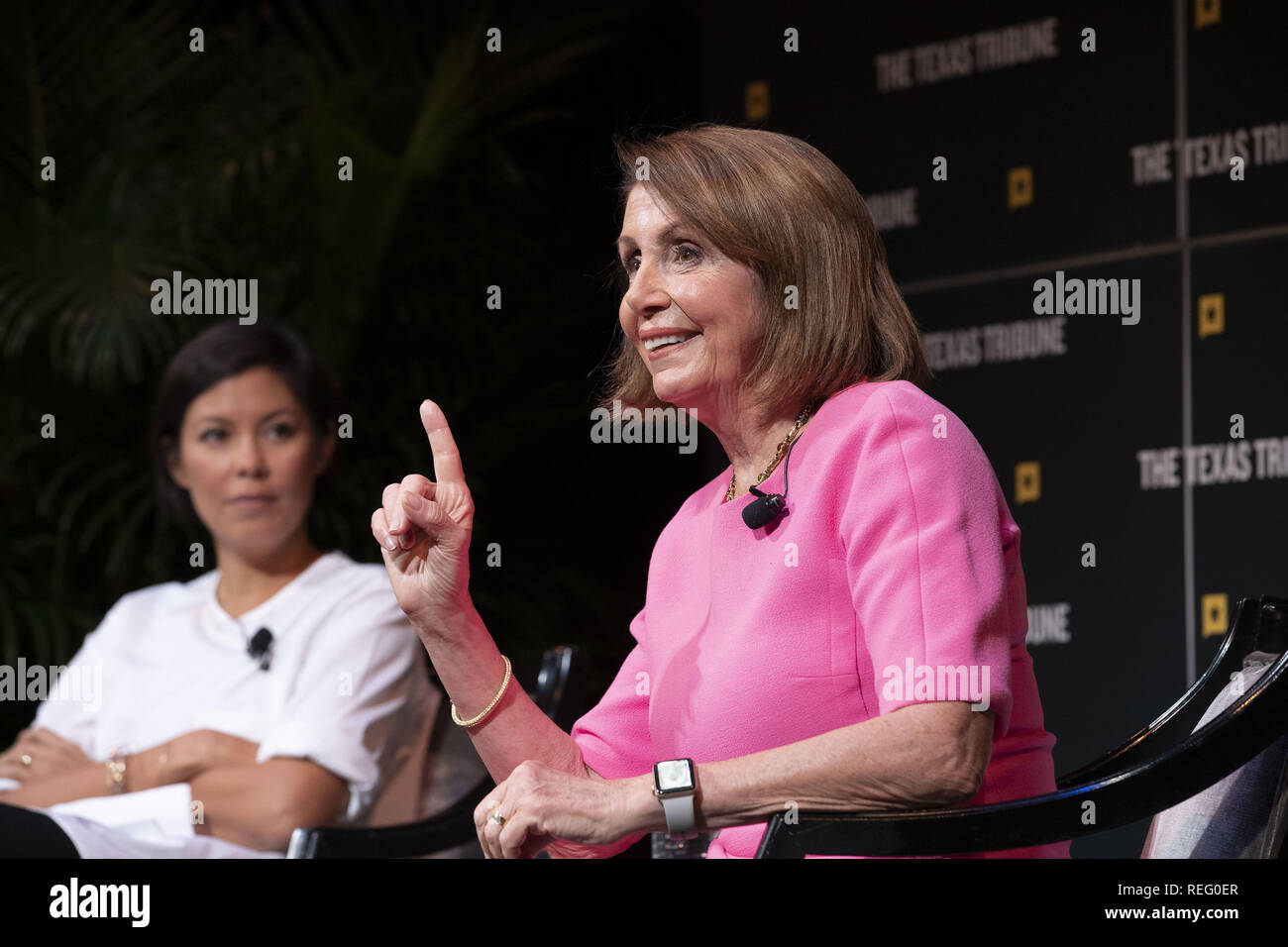 Austin, Texas, USA. 29th Sep, 2018. House Democratic leader Nancy Pelosi appears as a featured guest with interviewer Alex Wagner at the 2018 Texas Tribune Festival on Sept. 29, 2018. Pelosi has since been elected Speaker of the U.S. House of Representatives Credit: Bob Daemmrich/ZUMA Wire/Alamy Live News Stock Photo