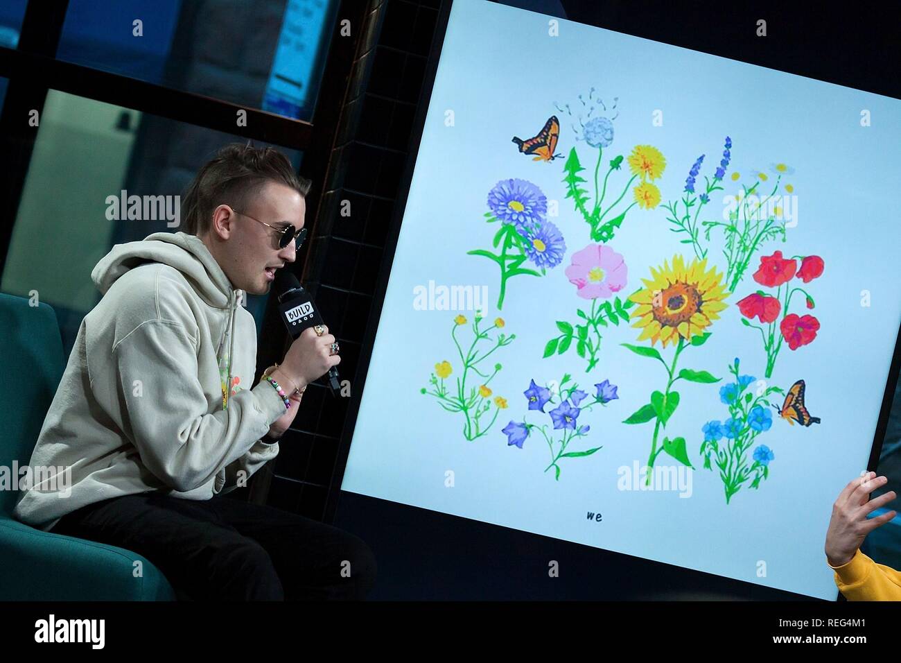 New York, NY, USA. 21st Jan, 2019. Gnash inside for AOL Build Series Celebrity Candids - MON, AOL Build Series, New York, NY January 21, 2019. Credit: Steve Mack/Everett Collection/Alamy Live News Stock Photo