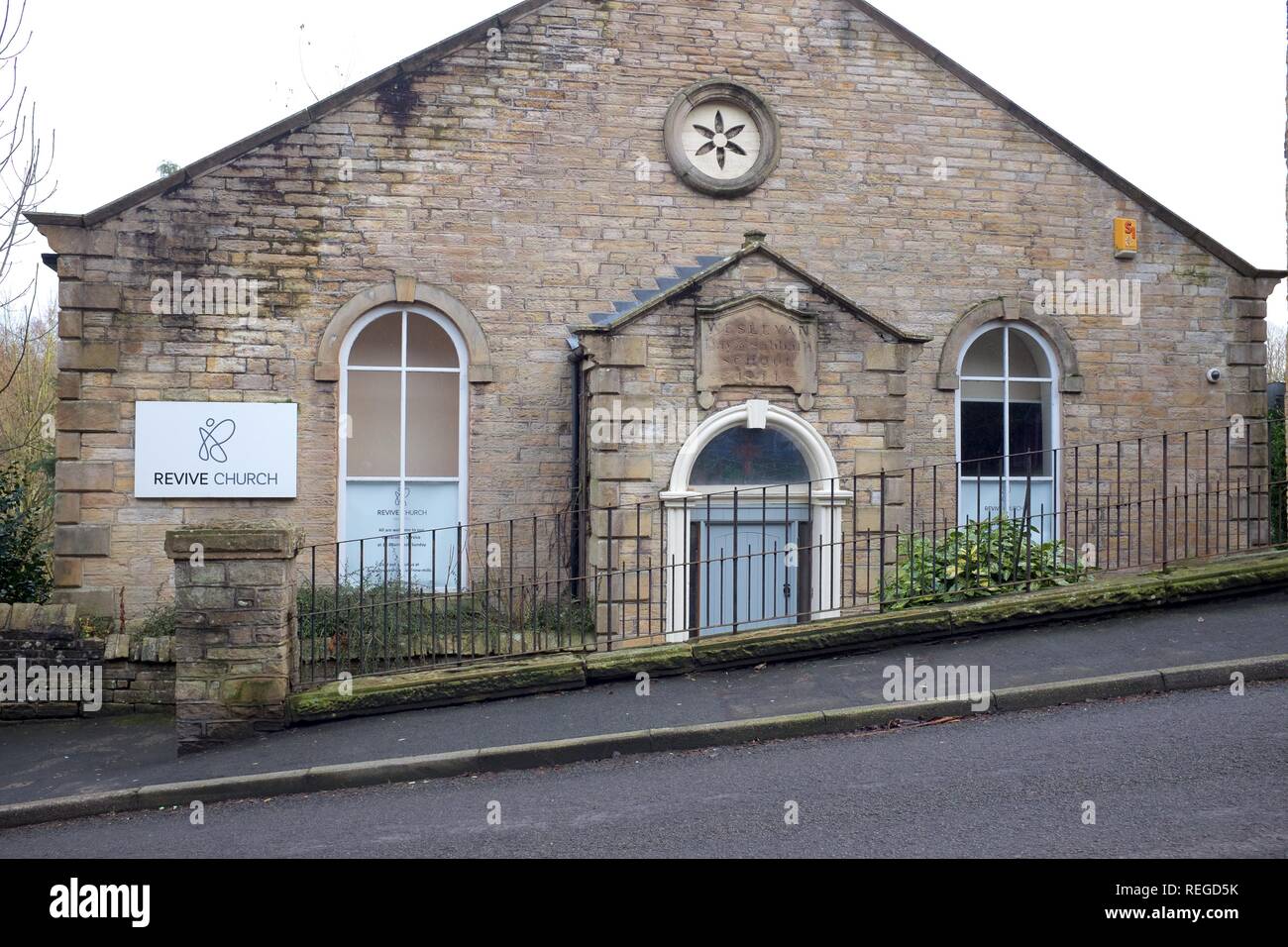 Revive Church on High Street, New Mills, Derbyshire Stock Photo
