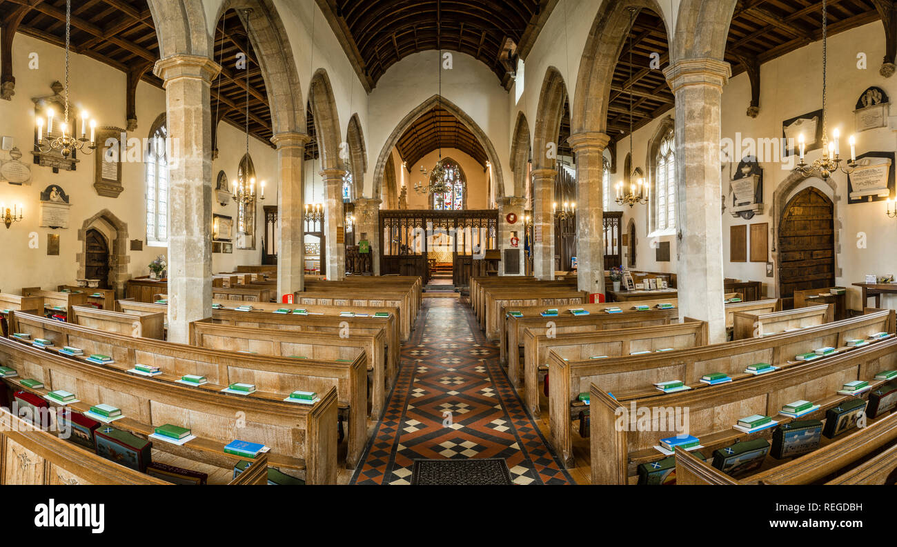 Interior of St Andrews church, Backwell, North Somerset, Bristol. UK Stock Photo