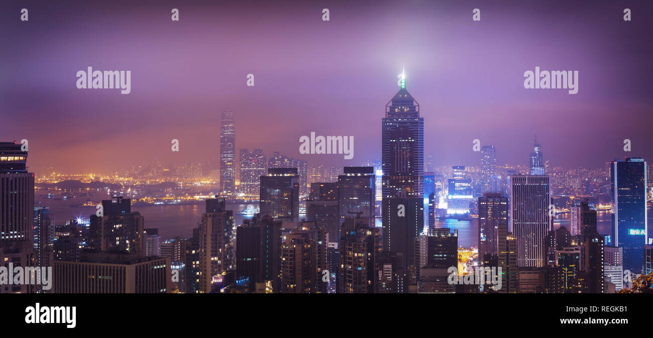 Panorama of central Hong Kong Stock Photo