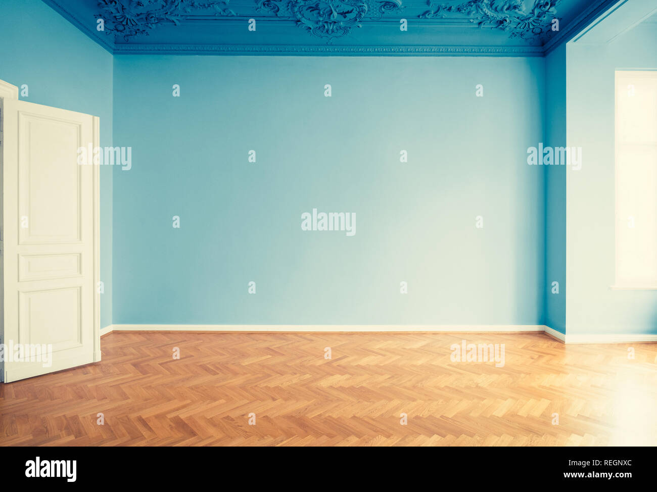 empty room in old building home renovation concept - real estate interior Stock Photo