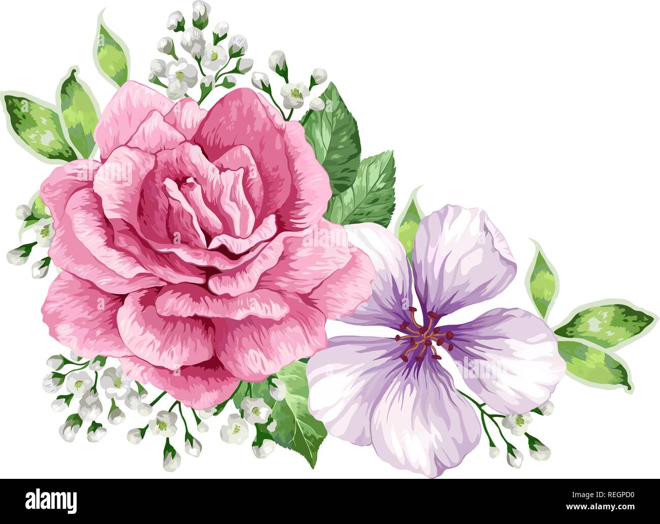 Flower frame in watercolor style isolated on white background Stock ...