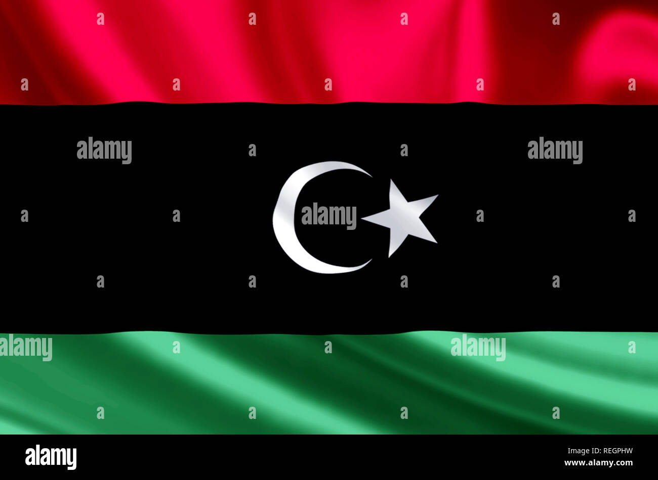 Libya waving and closeup flag illustration. Perfect for background or ...
