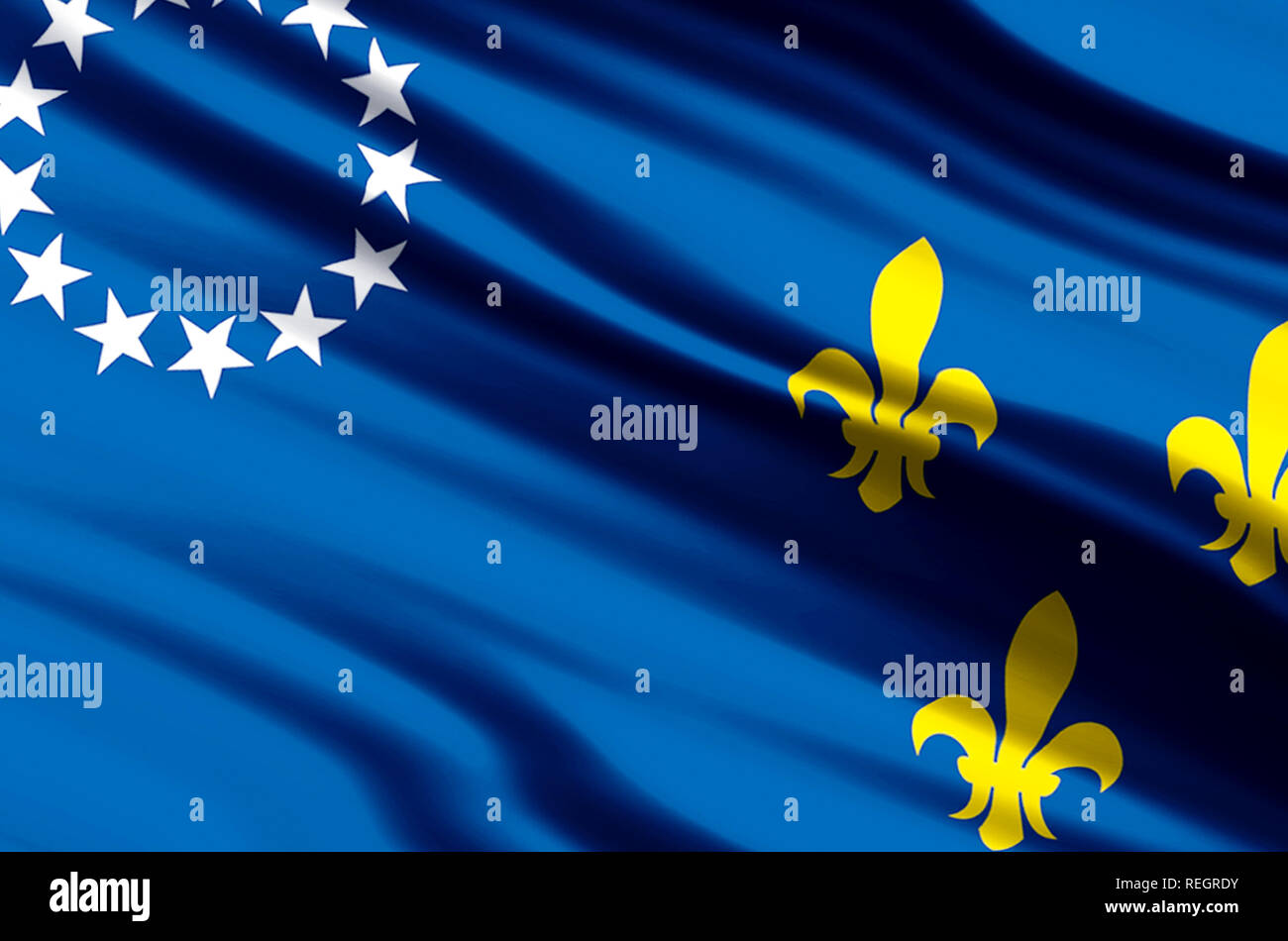 Louisville Kentucky waving and closeup flag illustration. Perfect for
