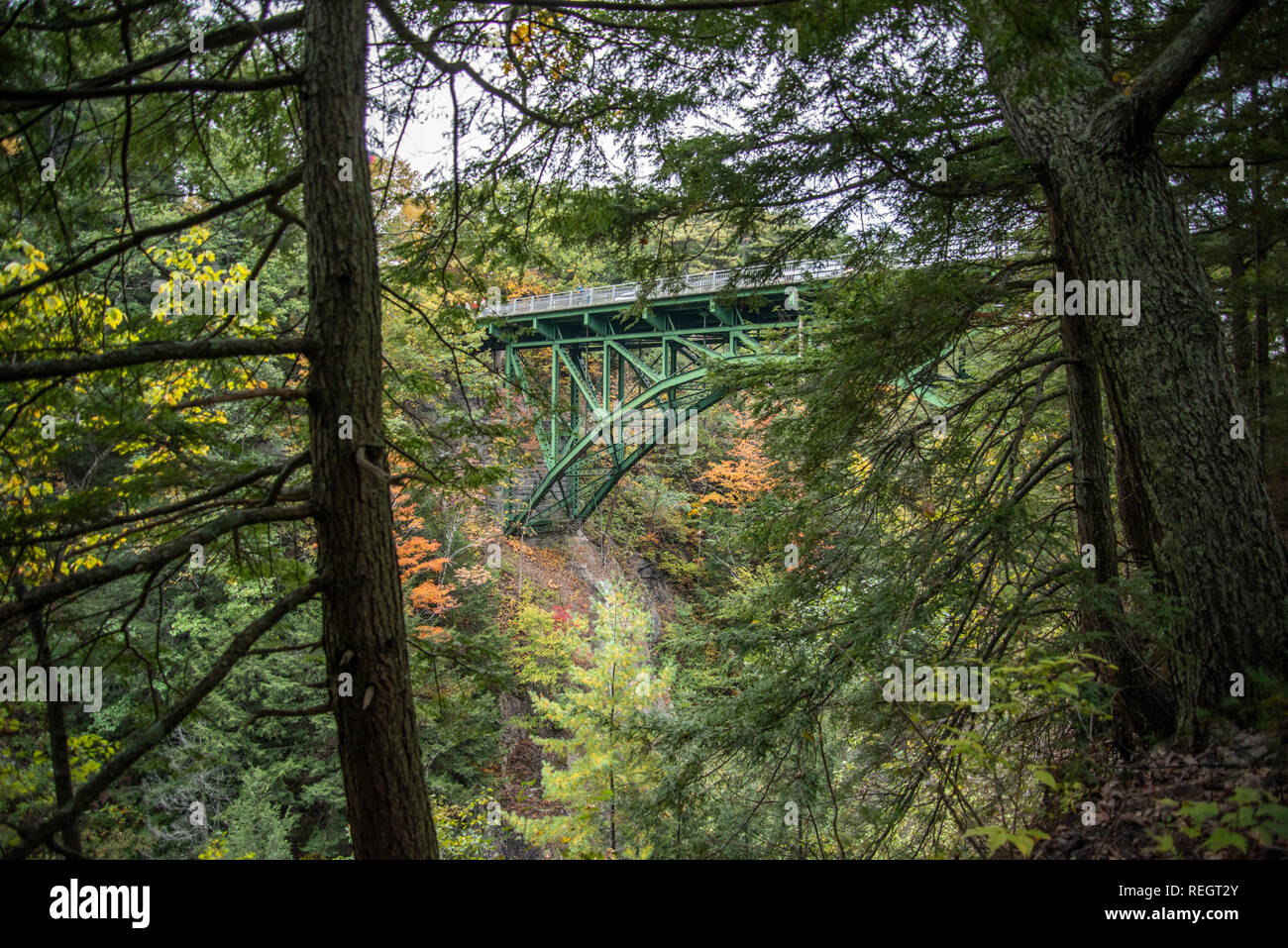 Bridge over Quechee River at Quechee Gorge near Woodstock, Vermont Stock Photo