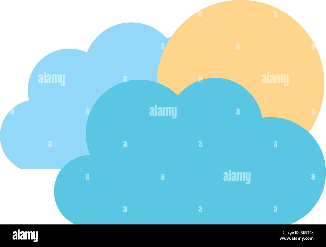 cloud shape with sun isolated icon Stock Vector Image & Art - Alamy
