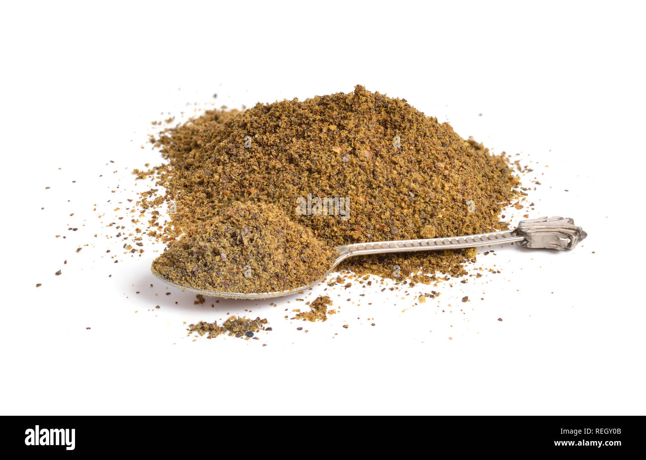 Hemp seed meal. Isolated on white background Stock Photo Alamy