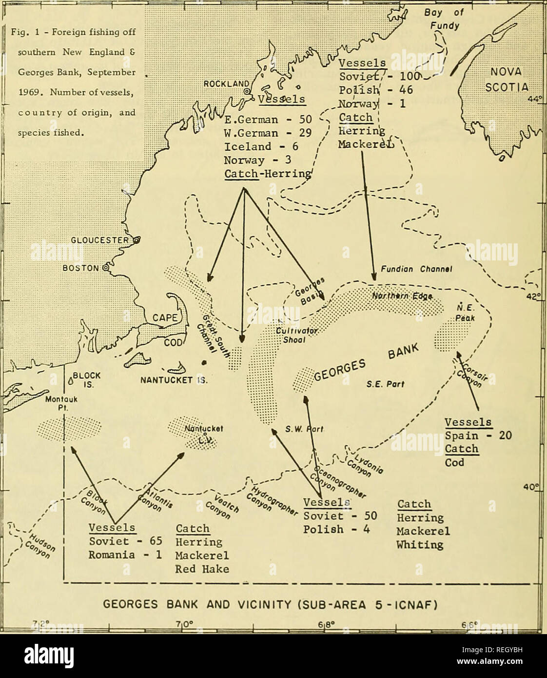 Commercial fisheries review. Fisheries; Fish trade. FOREIGN FISHING OFF  U.S., SEPTEMBER 1969 Generally good weather permitted excellent coverage of  the northwest Atlantic off New England; 340 foreign fishing and support  vessels