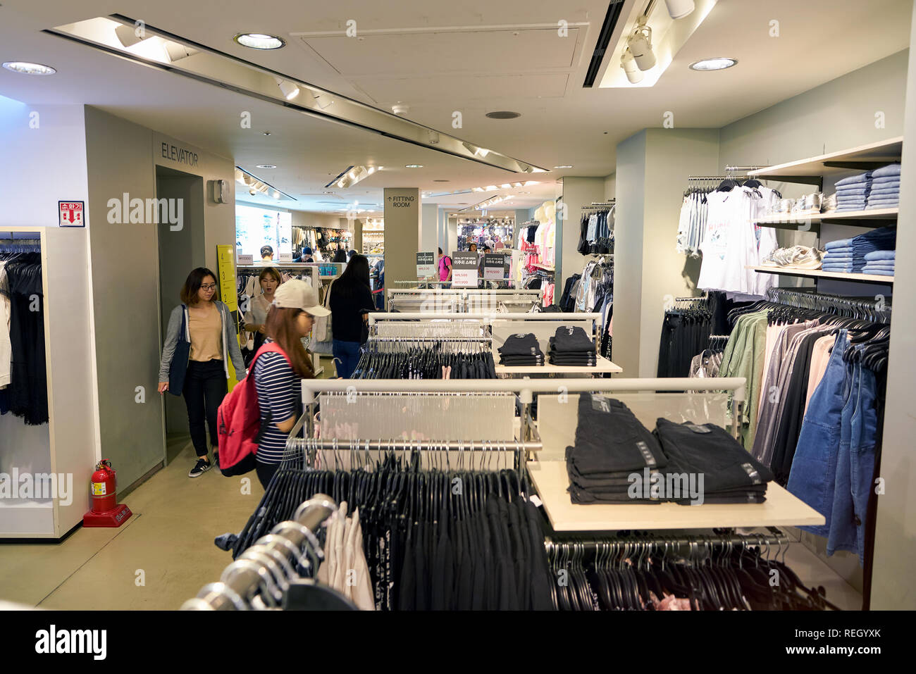 SEOUL, SOUTH KOREA - CIRCA MAY, 2017: inside H and M store in Seoul. H & M  Hennes & Mauritz AB is a Swedish multinational clothing-retail company  Stock Photo - Alamy