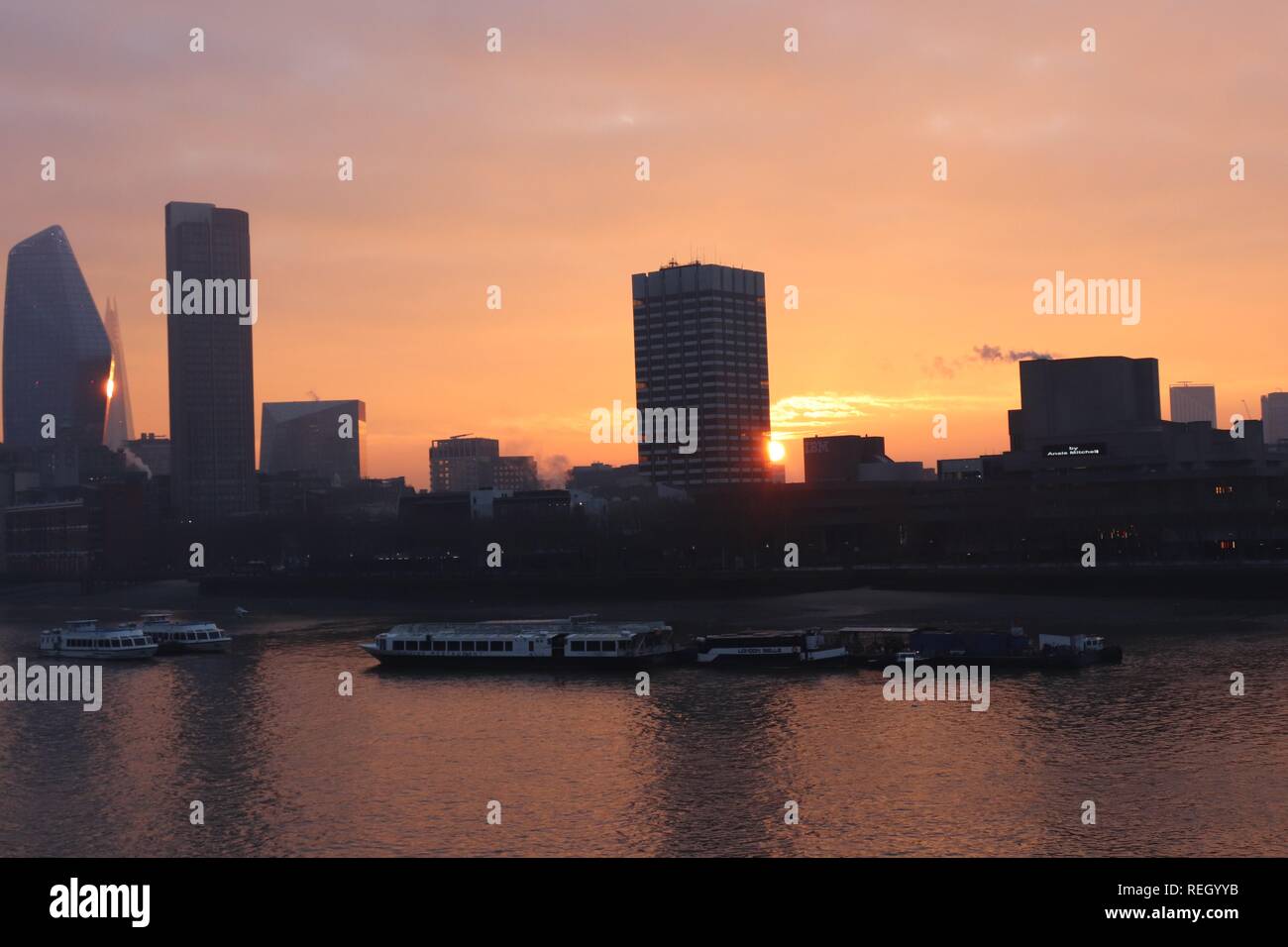Stunning London Sunrise Stock Photo