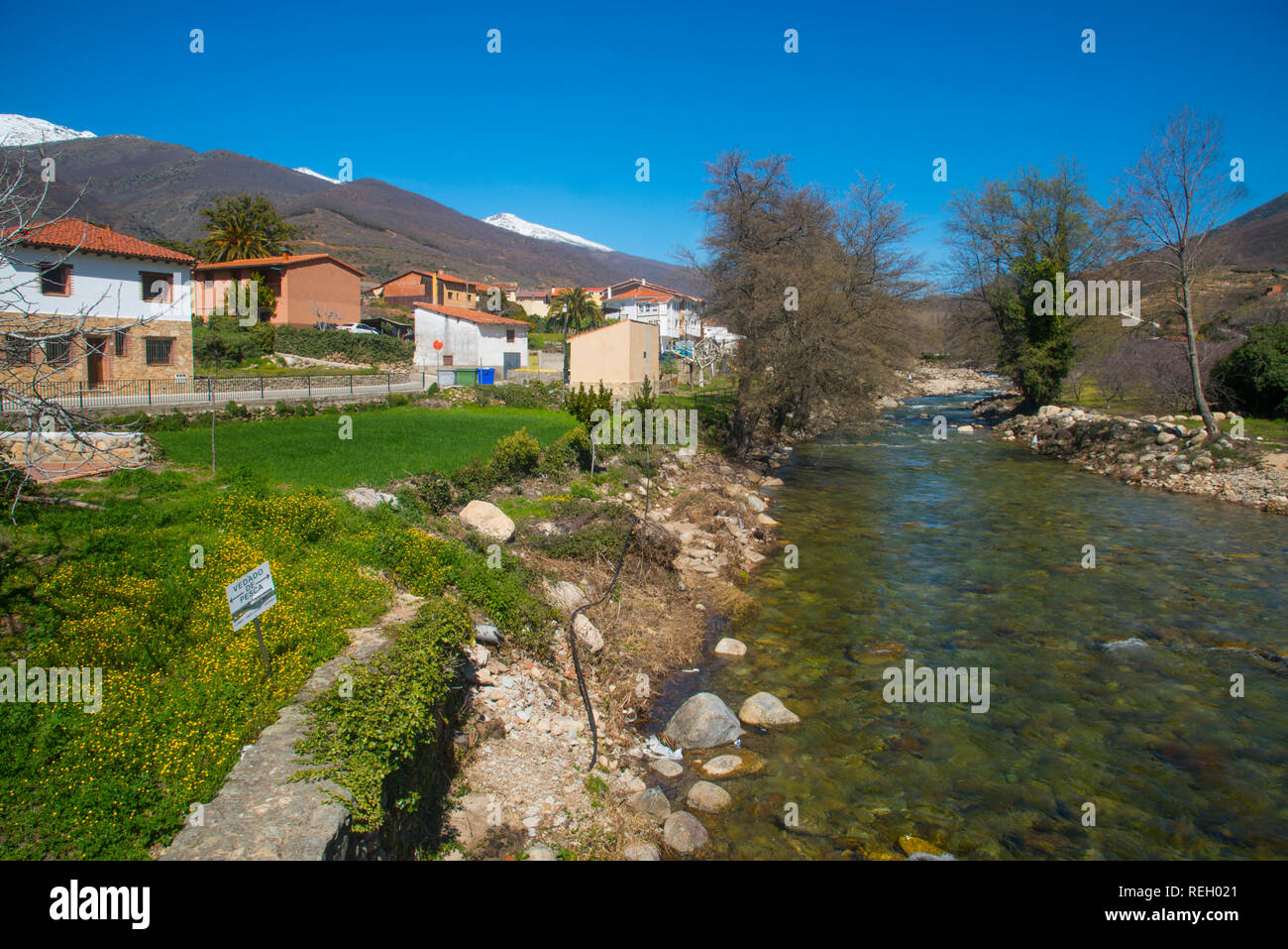 River Jerte. Jerte, Caceres province, Extremadura, Spain. Stock Photo
