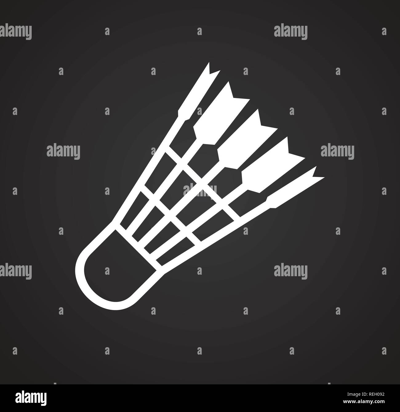 Shuttlecock icon on black background for graphic and web design, Modern ...