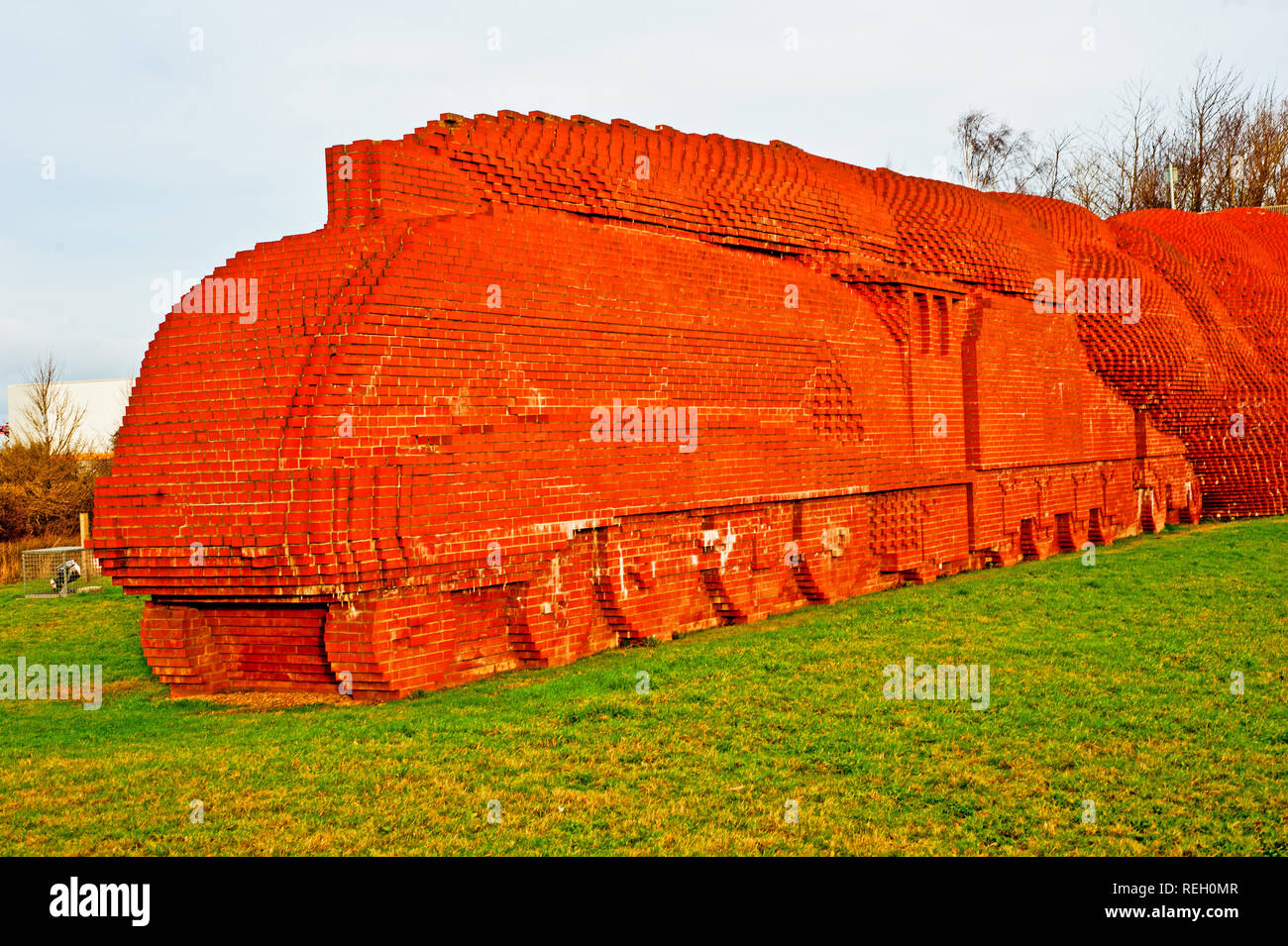 Brick Train Sculpture, Morton Park, Darlington, North East England